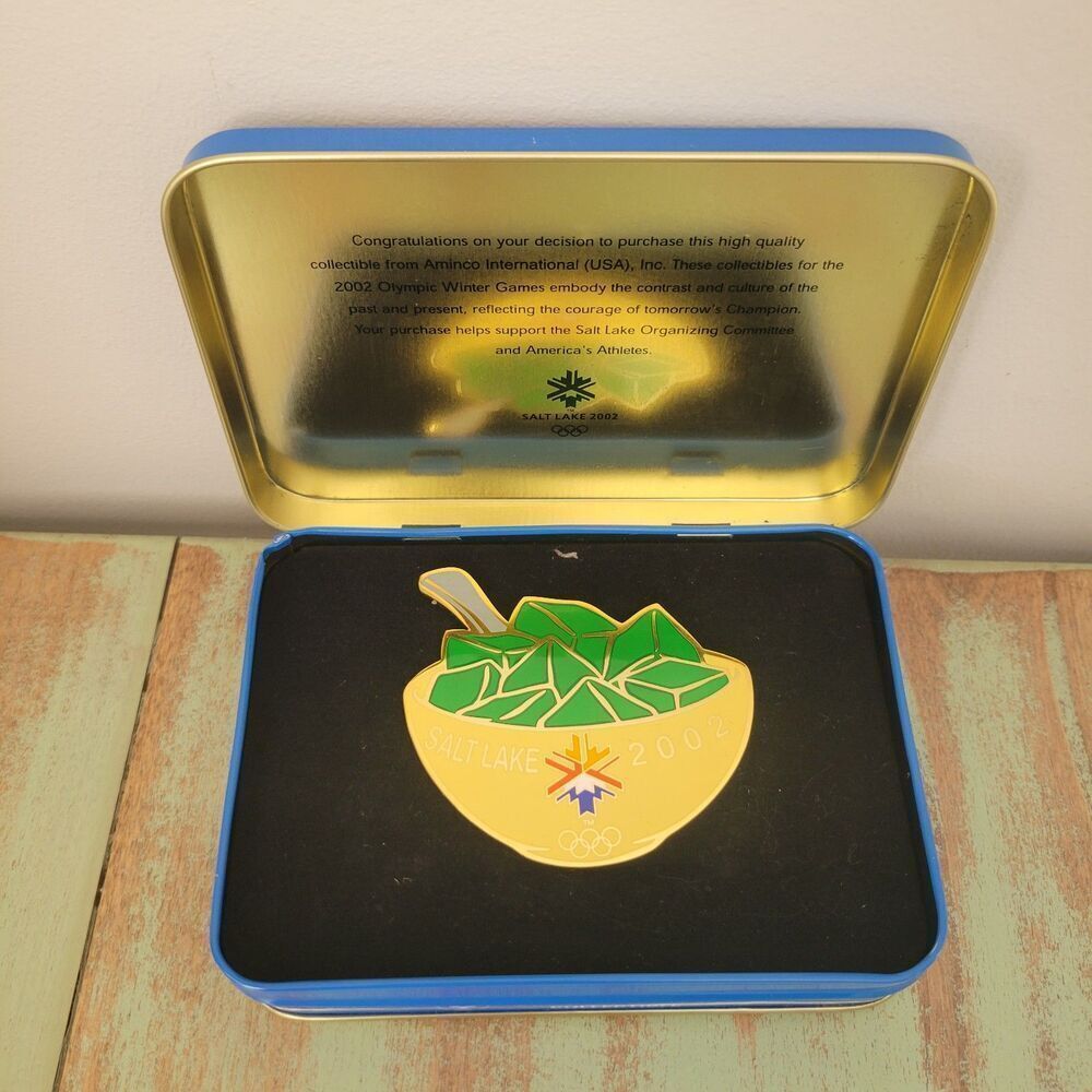 Large 3" Green Jell-O Salt Lake City 2002 Winter Olympic Pin